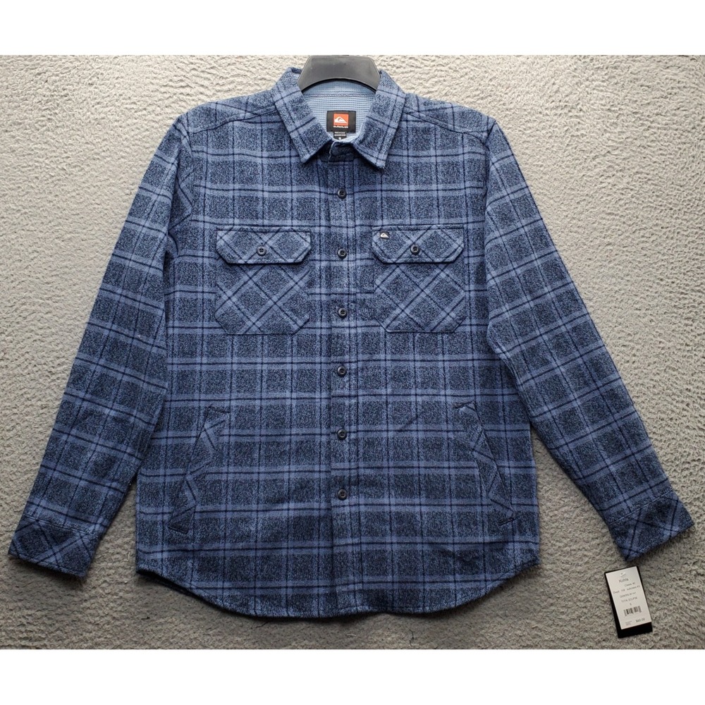 Quiksilver Thick Flannel Shirt Mens S Multi Plaid Long Sleeve Collar Button-Up